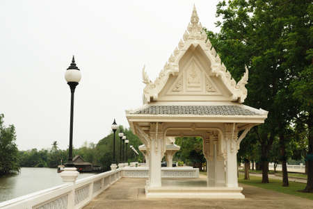 The buddhist pavilion part of temple from chacheuansao province middle of thailandの写真素材