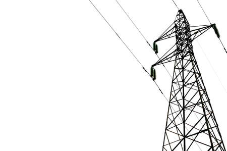 Electric high voltage post with isolate backgroundの写真素材