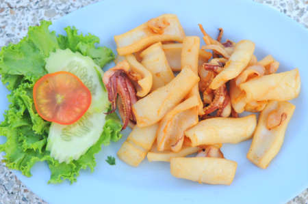 delicious fried squid of thaifood
