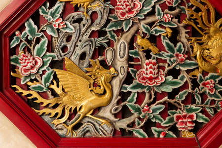 Wooden bird wall decorationの写真素材