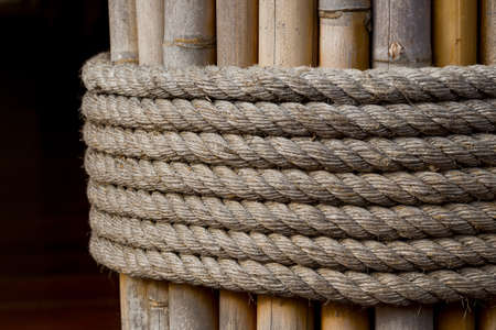 Robe tie on bamboo sticks togetherの写真素材