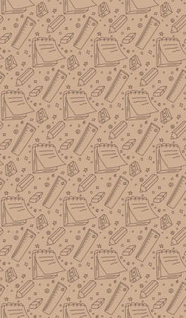 Seamless stationery patternのイラスト素材