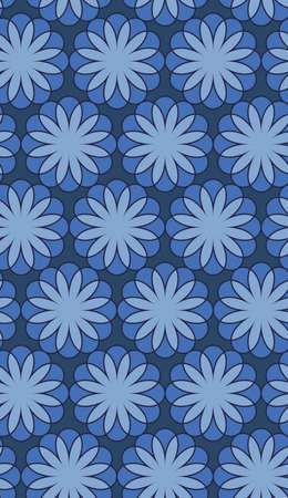 Seamless blue flower patternのイラスト素材