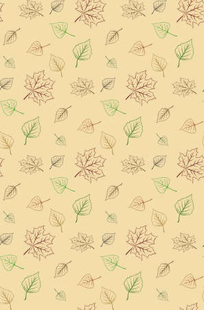 Seamless autumn leaves patternのイラスト素材
