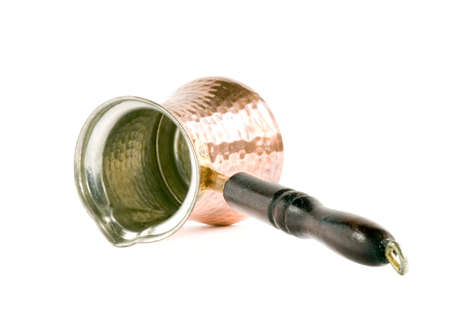 Traditional Turkish coffee pot on the white background, isolatedの写真素材