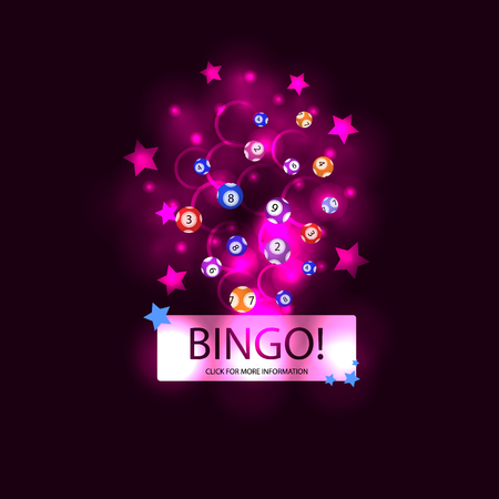 Vector Illustration BINGO! Winner Concept Shining Background, Glow Effect, Magic Lights.のイラスト素材