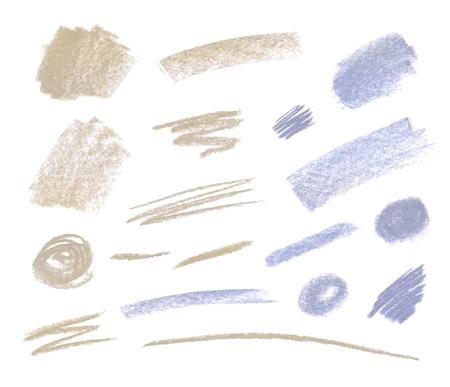 Vector Set of Patel Crayons Isolated on White Background, Brush Stroke Templates.のイラスト素材