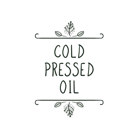 Vector Icon: Cold Pressed Oil, Black and White Illustration.のイラスト素材