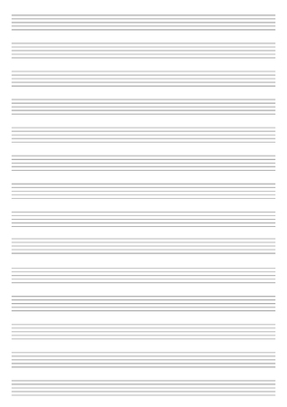 Vector Note Sheet, Musical Staff A4 Format, Black and White Blank Template.のイラスト素材