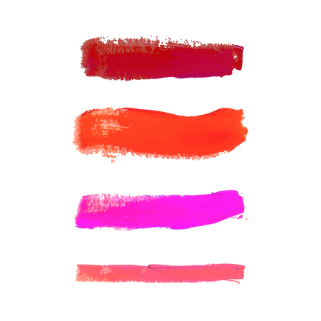 Vector Set of Smudged Lipsticks Isolated on White Background.のイラスト素材