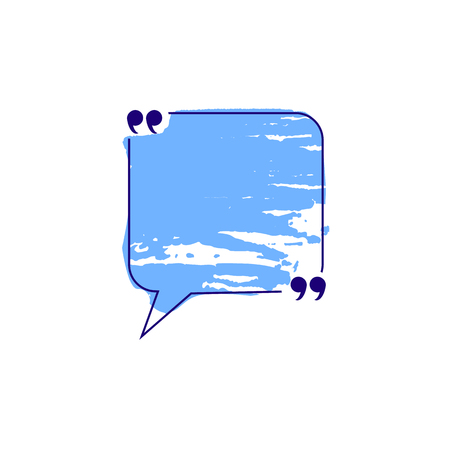 Vector Blue Colored Hand Drawn Quote Frame Isolated on White Background.のイラスト素材