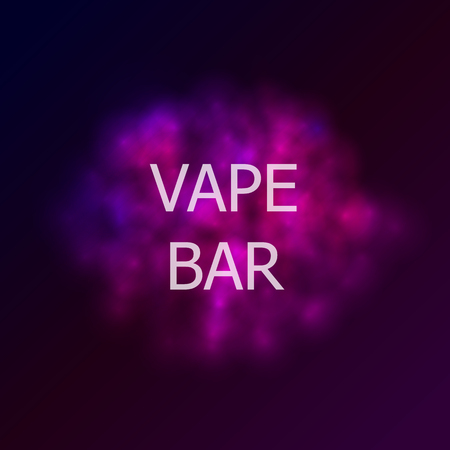 Vector Vape Bar Logo Illustration, Abstract Colorful Smoke and Text.のイラスト素材