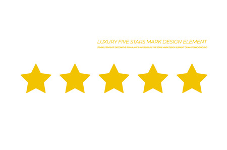 Vector Five Stars Mark, Flat Design Element Isolated on White Background.のイラスト素材