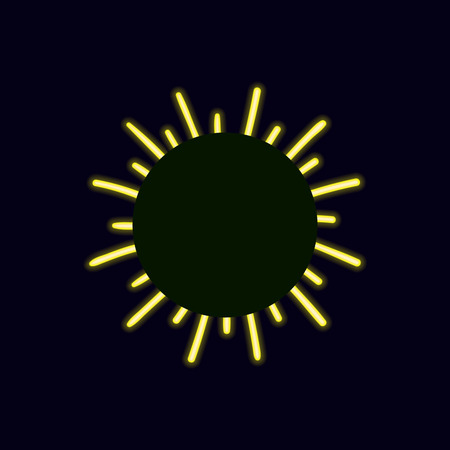 Vector Neon Bright Sunshine, Retro Shine Icon, Circle Glowing Frame Template.のイラスト素材
