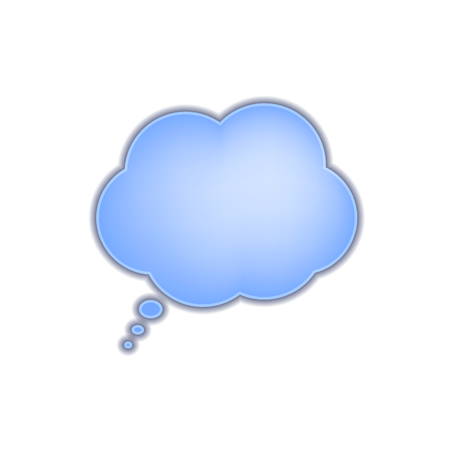 Vector Think Cloud, Light Blue Color, Blank Text Frame Template Isolated on White Background, Paper Art.のイラスト素材