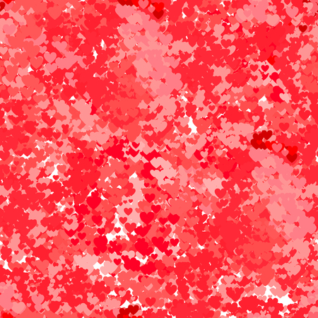 Vector Seamless Pattern: Red and Pink Hearts, Rose Petals, Colorful Background.のイラスト素材