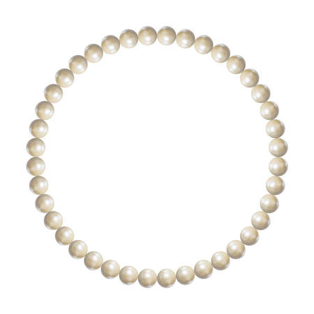 Vector White Pearl Bracelet, Isolated Jewelry Object, Realistic 3D Illustration.のイラスト素材