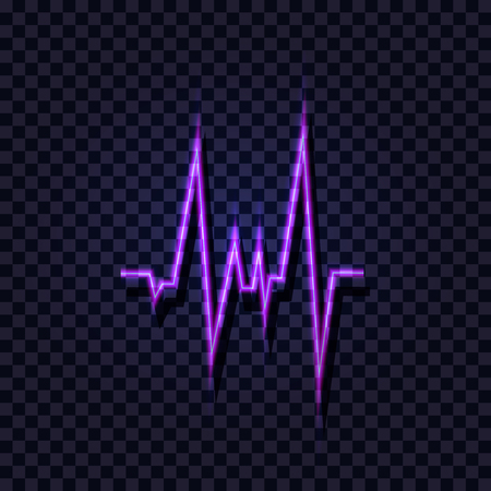 Vector Neon Puls Design, Shining Symbol Isolated on Transparent Background.のイラスト素材