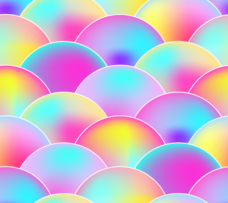 Vector Seamless Pattern, Rainbow Colors, Scale Background, Colorful Endless Backdrop.のイラスト素材