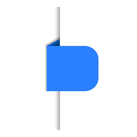 Vector Blue Banner, Infographic Design Element Isolated on White Background, Bookmark, Paper Edge and Colorful Sticker.のイラスト素材