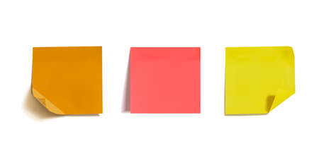 Vector blank colorful stickers, sticky notes set isolated on white background, colors, square...