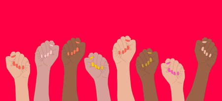 Vector art: Fight for your rights concept, demonstration, Feminism Concept.のイラスト素材