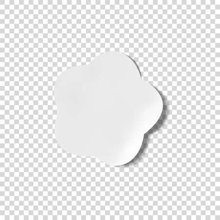 Vector Star Shaped Adhesive Paper, Blank White Template on Transparent Background.のイラスト素材