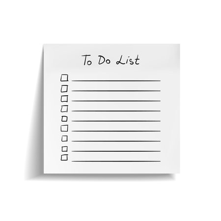 Vector To Do List on White Paper, Hand drawn background, black and white illustration, check boxes.のイラスト素材