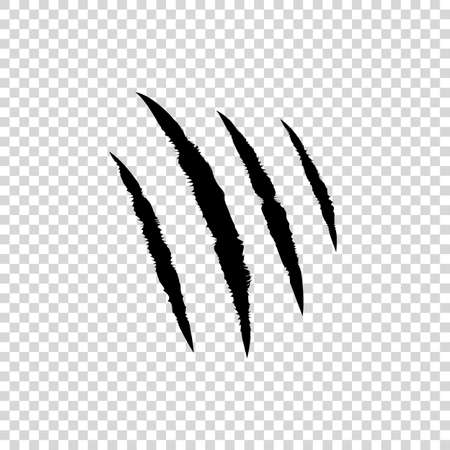 Vector scratch isolated on light transparent background, wild animal, black.のイラスト素材