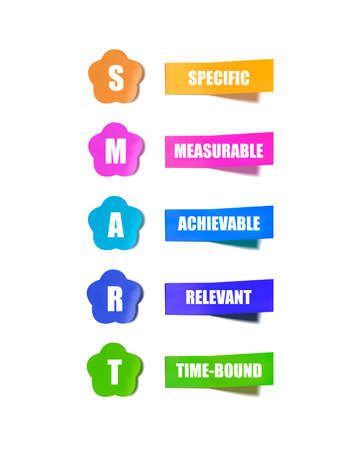 Vector illustration, SMART goals concept, time management, achieving strategy.のイラスト素材