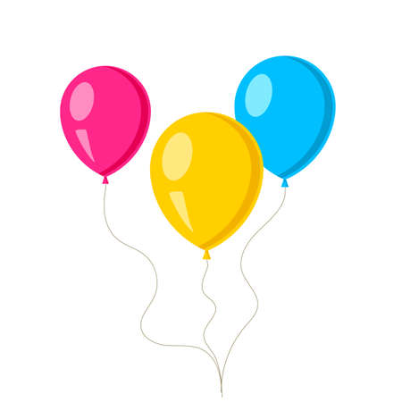 Vector colorful balloons isolated on white background, party object.のイラスト素材