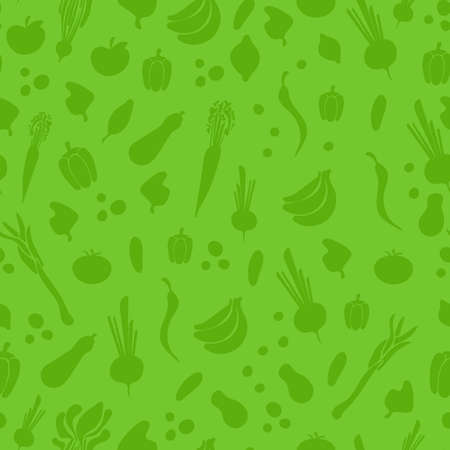 Vector fruits and vegetables background, Seamless Pattern template.のイラスト素材