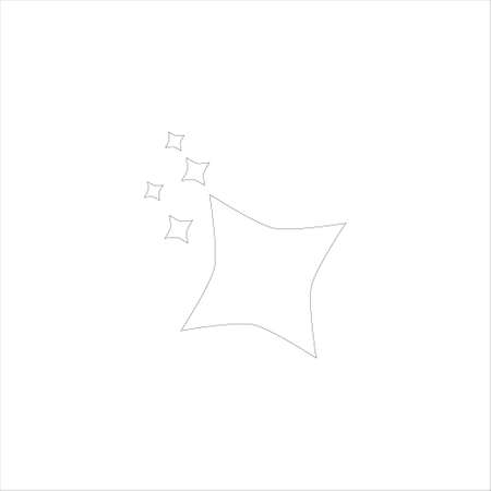 Vector Shine Icon Isolated on White Background, Comics Glowing Symbol, Design Element Template, Black.のイラスト素材