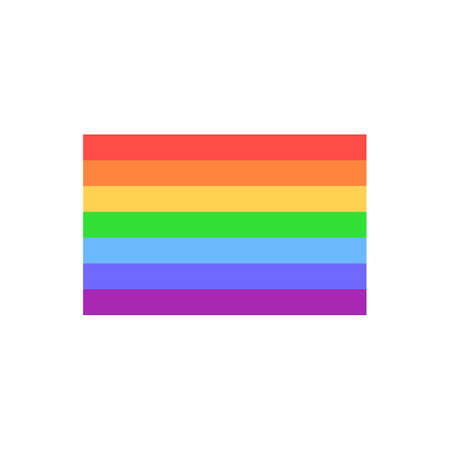 Vector Rainbow Flag Isolated on White Background, Hand Drawn Style Icons, LGBT Abstract Flag, Minimal.のイラスト素材