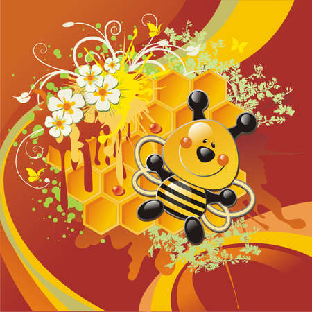 bee and honeycombのイラスト素材