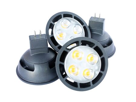 LED lamp isolated on white backgroundの写真素材