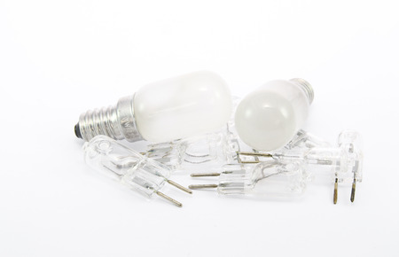 Halogen and refrigerater lamp on white background