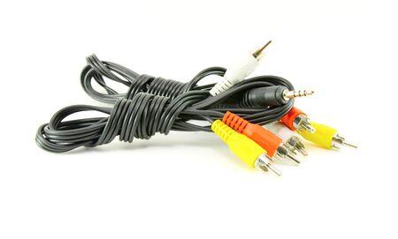 AV cable isolated on white backgroundの写真素材