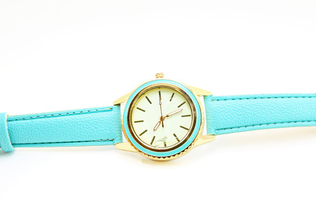 Broken wristwatch isolated on white backgroundの写真素材