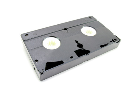 Old VHS Video tape isolated on white backgroundの写真素材