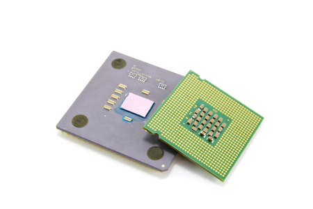 CPU isolated on white backgroundの写真素材
