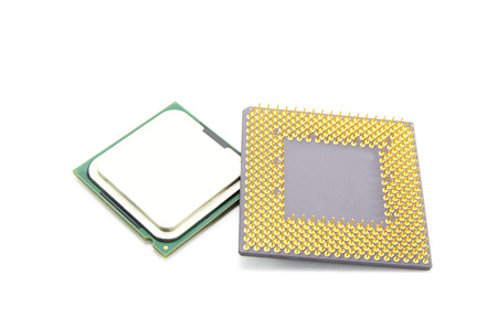 CPU isolated on white backgroundの写真素材