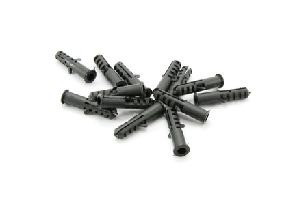 Plastic dowels isolated on white backgroundの写真素材