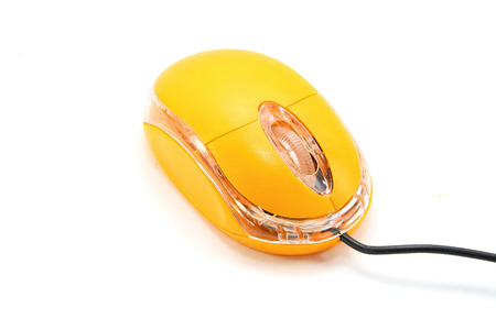Computer mouse on white backgroundの写真素材