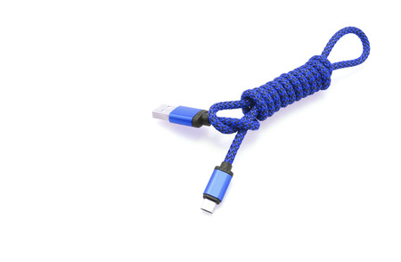 USB cable on white background