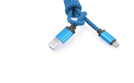 USB cable on white background