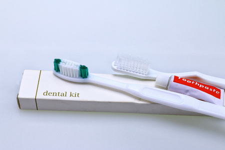 Hotel amenities kit の写真素材