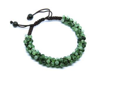 Bracelet beads isolated on white backgroundの写真素材