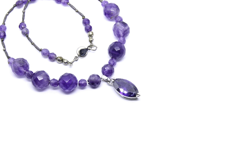 Jewellery necklace isolated on white backgroundの写真素材