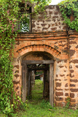 Colonial ruin in Tha Rae, Sakon Nakhon, Thailandの写真素材